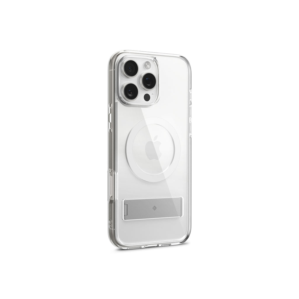 Capella Mag KickStand for iPhone 16 Pro - Clear White Silver