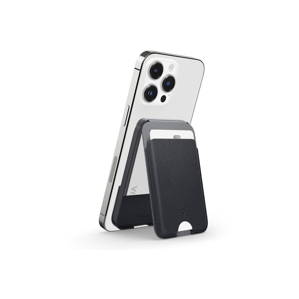 Nano Pop Black Sesame Kickstand Magnetic Card Holder Wallet